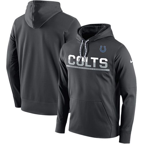 Men's Indianapolis Colts Nike Sideline Circuit Anthracite Pullover Hoodie - Click Image to Close